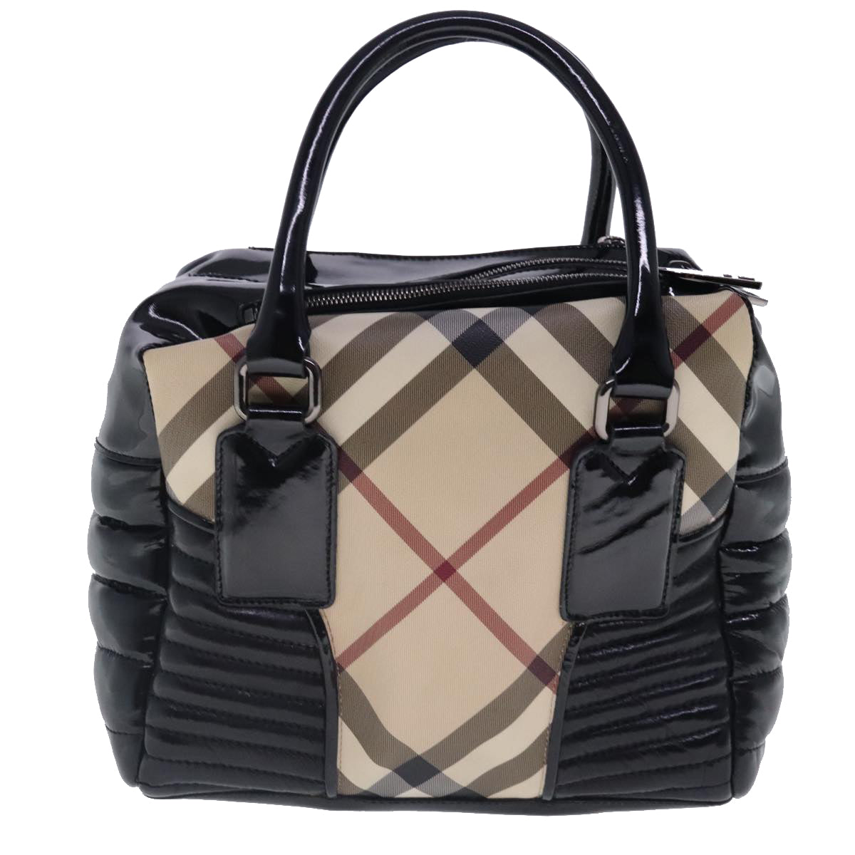 Burberry Nova Check Beige Canvas Handbag (Pre-Owned)