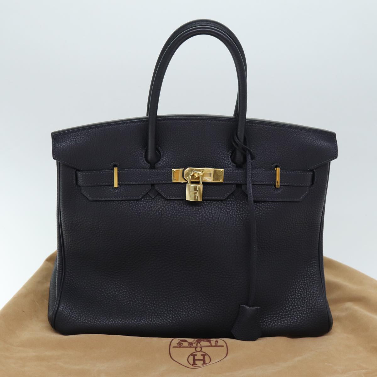 Hermès Birkin 35 Navy Leather Handbag (Pre-Owned)