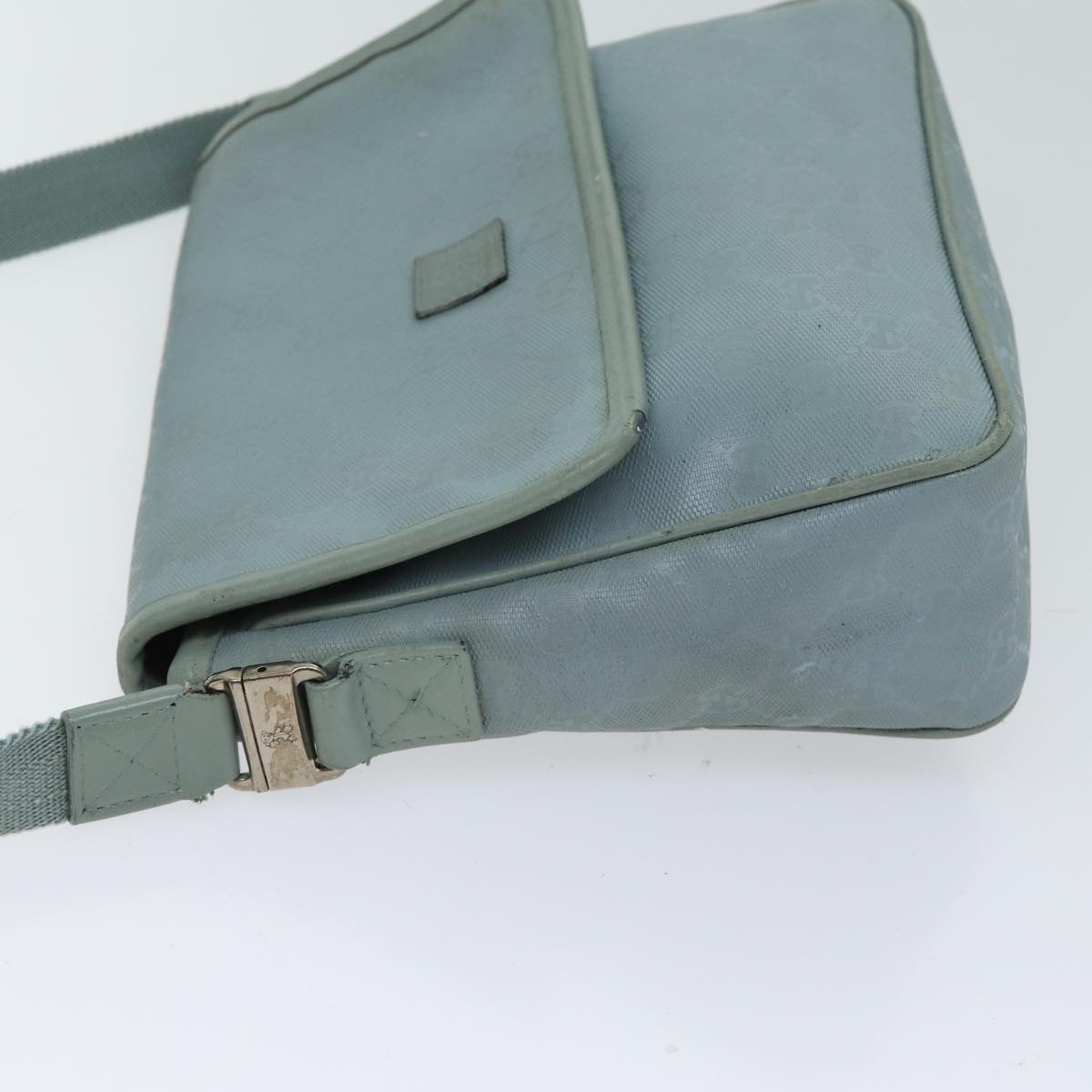 Gucci Gg Canvas Blue Canvas Shoulder Bag (Pre-Owned)