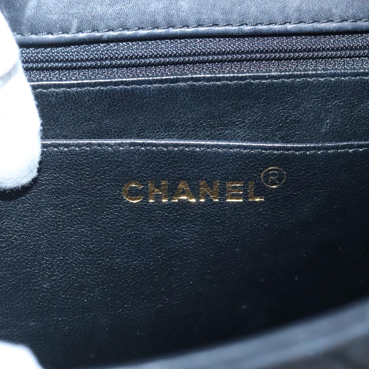 Chanel Coco Mark Black Leather Handbag (Pre-Owned)
