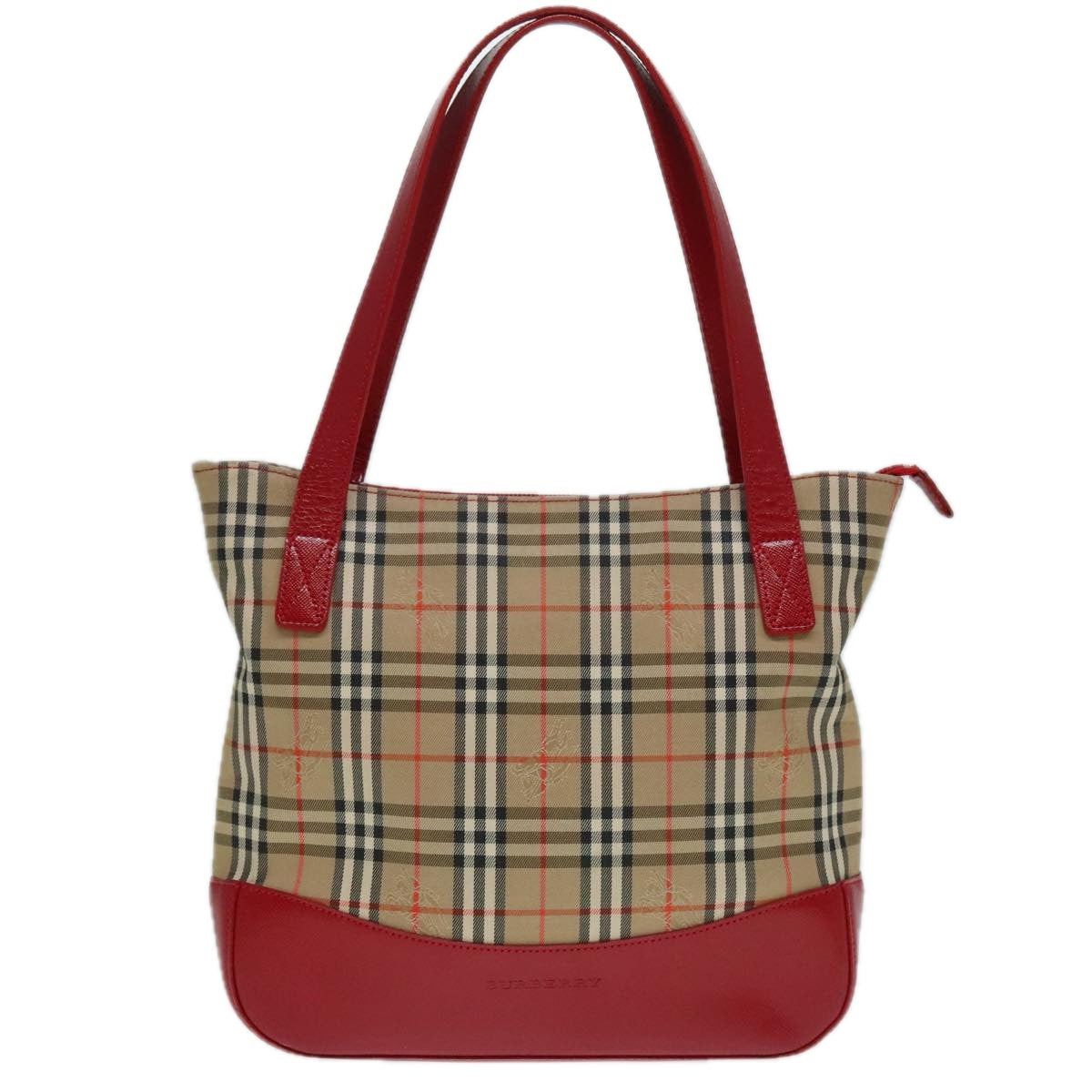 Burberry Nova Check Beige Canvas Handbag (Pre-Owned)