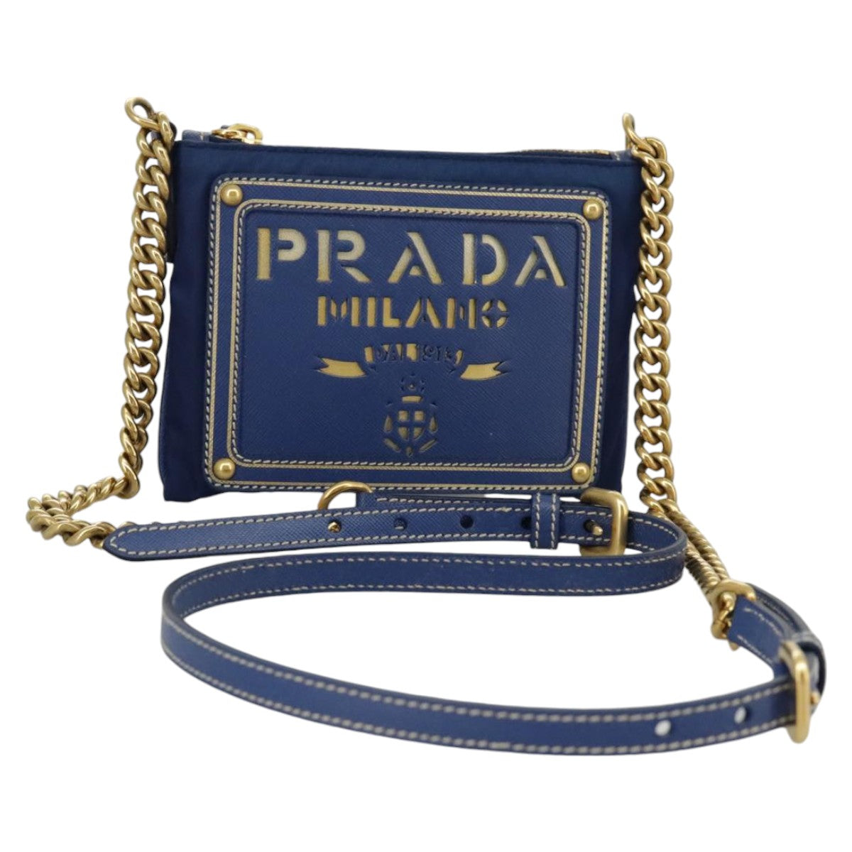 Prada Blue Synthetic Clutch Bag (Pre-Owned)