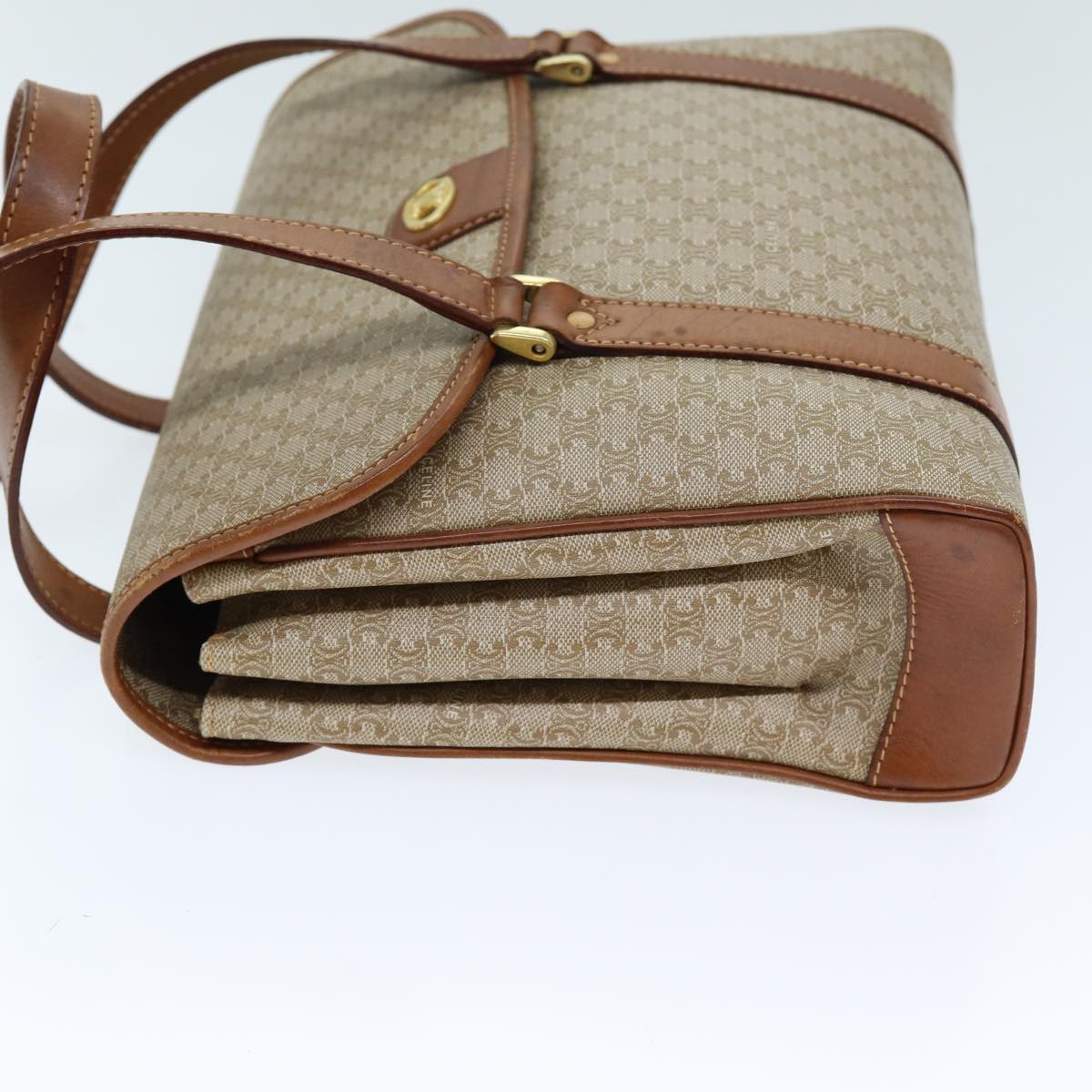 Céline Macadam Beige Canvas Shoulder Bag (Pre-Owned)
