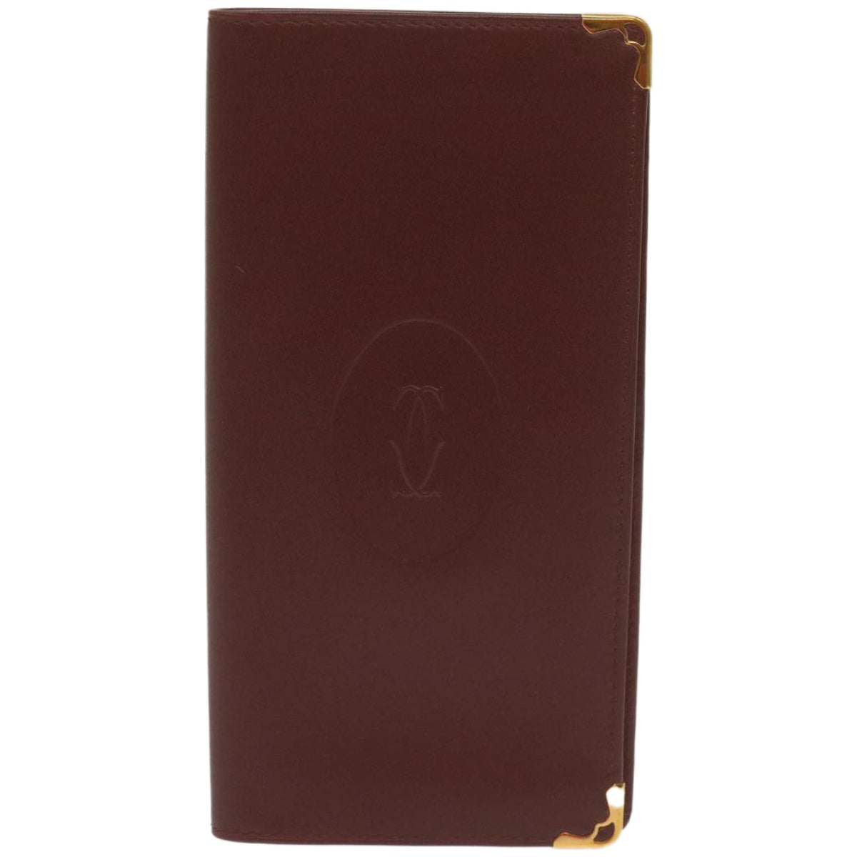 Cartier Must De Cartier Burgundy Leather Wallet  (Pre-Owned)