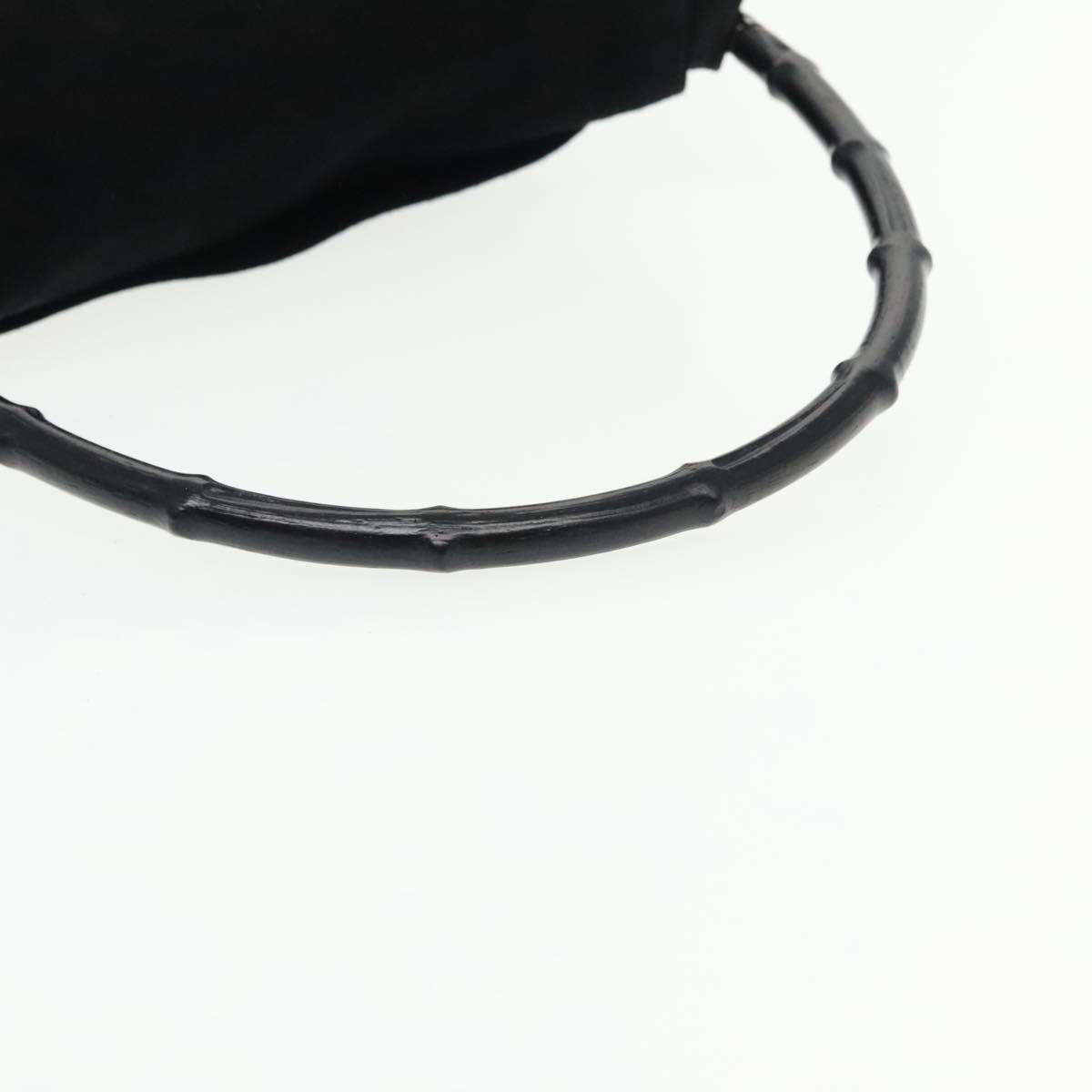 Gucci Bamboo Black Suede Shoulder Bag (Pre-Owned)