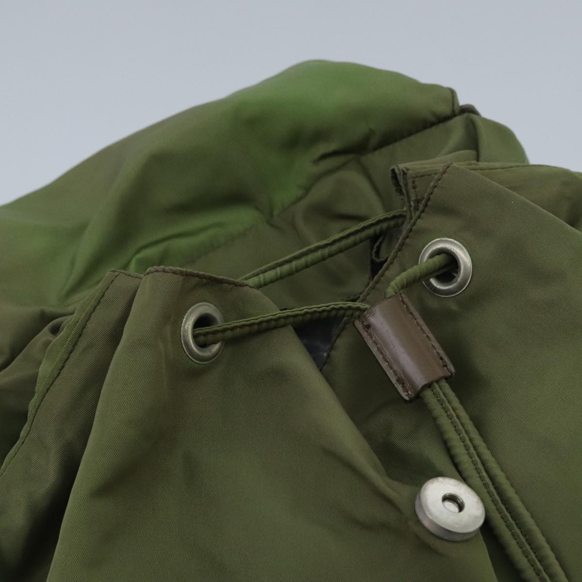 Prada Re-Nylon Khaki Synthetic Backpack Bag (Pre-Owned)