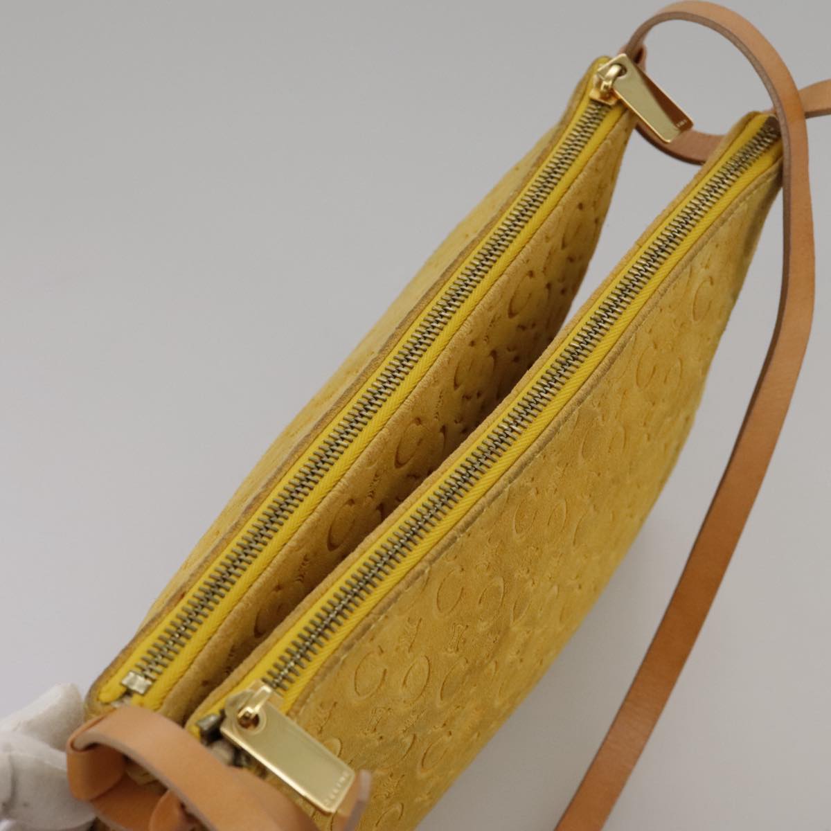 Céline Macadam Yellow Canvas Shoulder Bag (Pre-Owned)