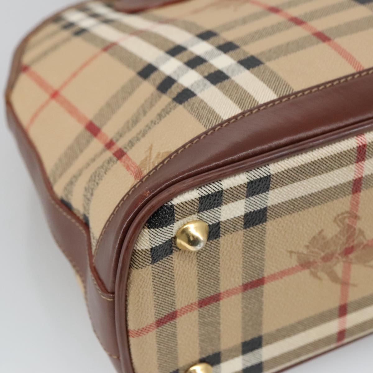 Burberry Nova Check Beige Canvas Handbag (Pre-Owned)