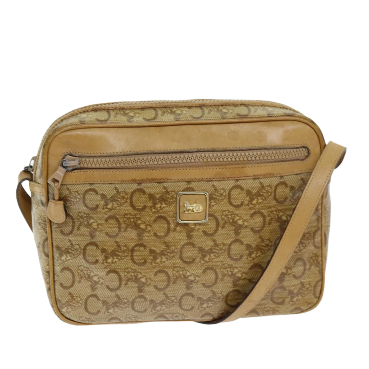 Céline Macadam Beige Canvas Shoulder Bag (Pre-Owned)