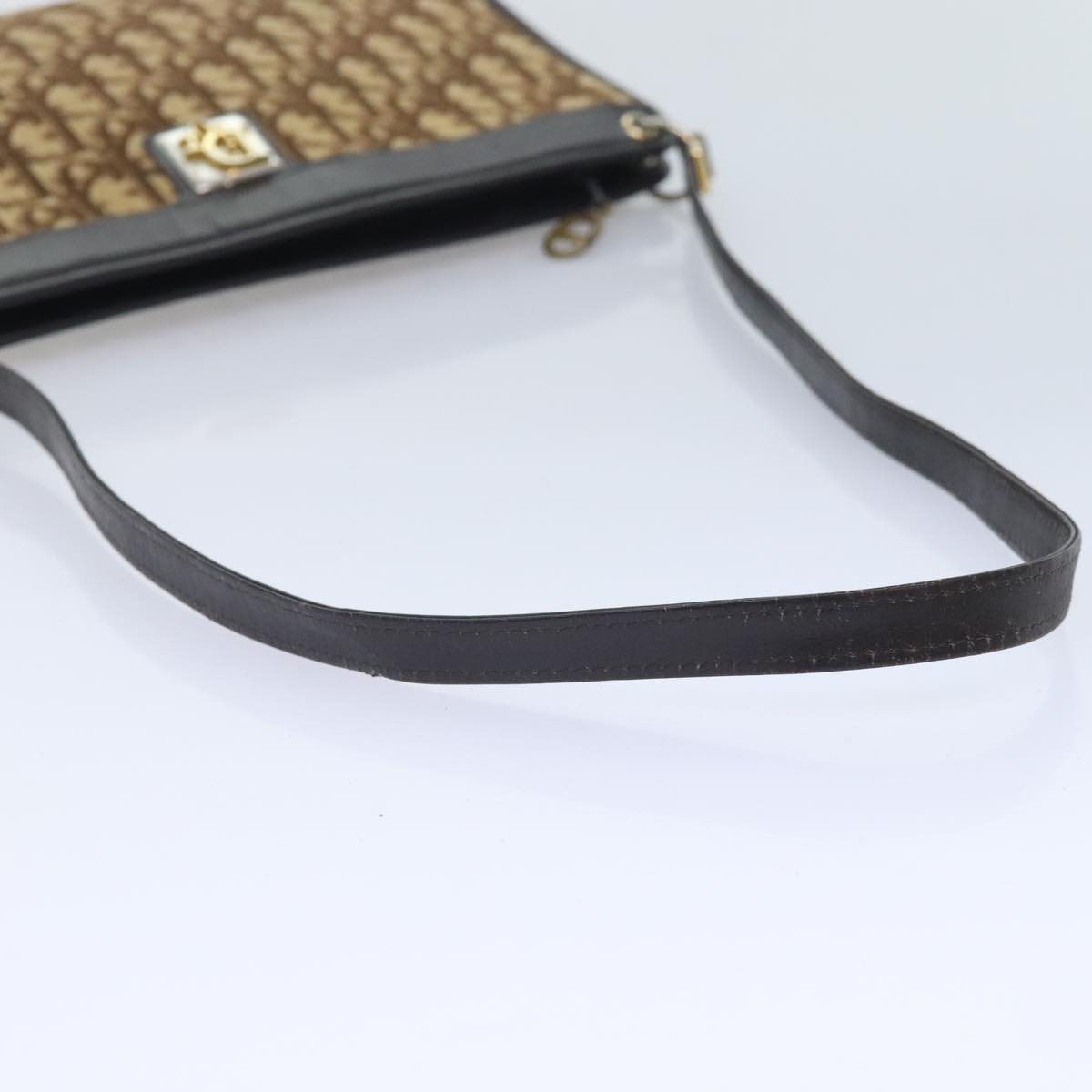 Dior Trotter Brown Canvas Shoulder Bag (Pre-Owned)