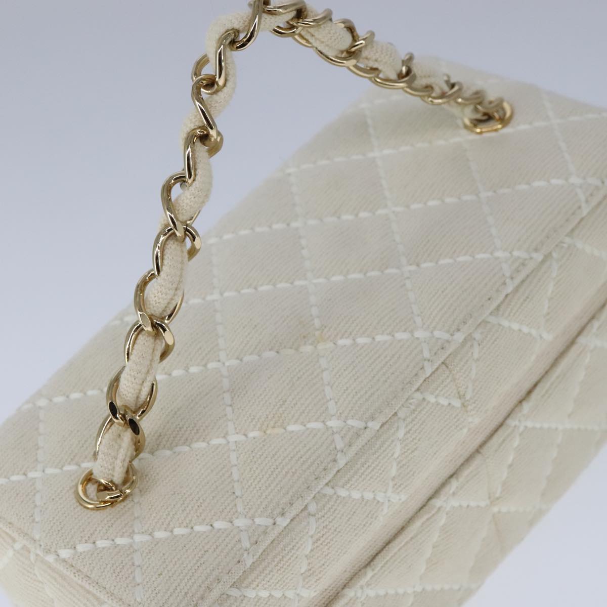 Chanel Vanity Beige Canvas Clutch Bag (Pre-Owned)