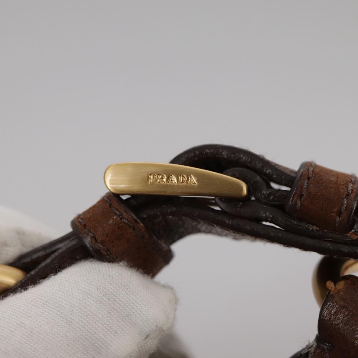 Prada Brown Leather Shoulder Bag (Pre-Owned)