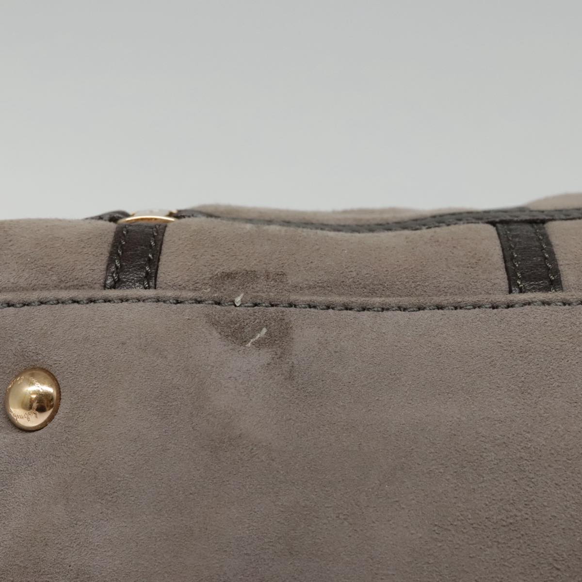Salvatore Ferragamo Grey Suede Shoulder Bag (Pre-Owned)