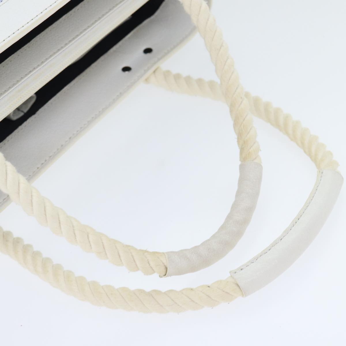 Burberry White Canvas Handbag (Pre-Owned)