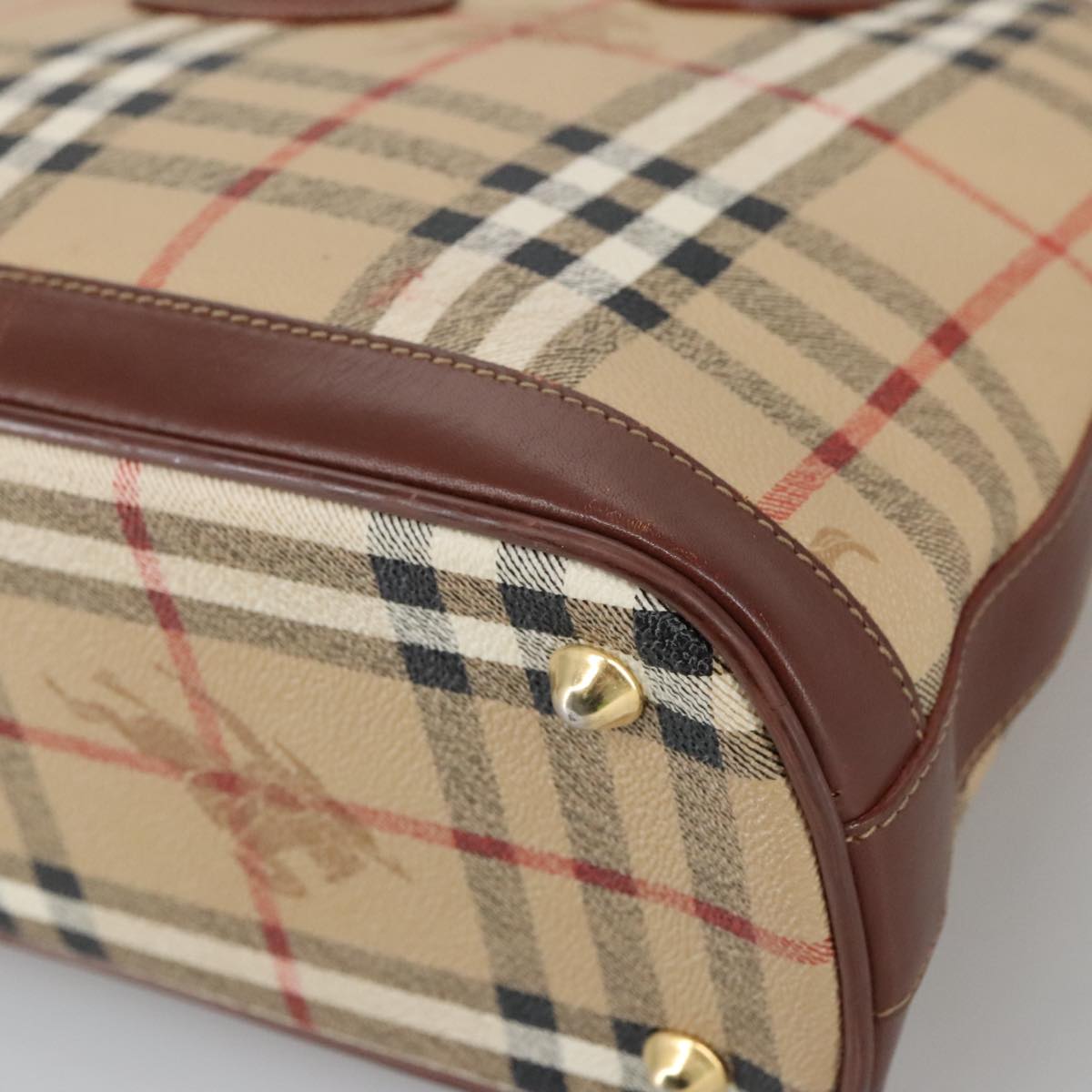 Burberry Nova Check Beige Canvas Handbag (Pre-Owned)