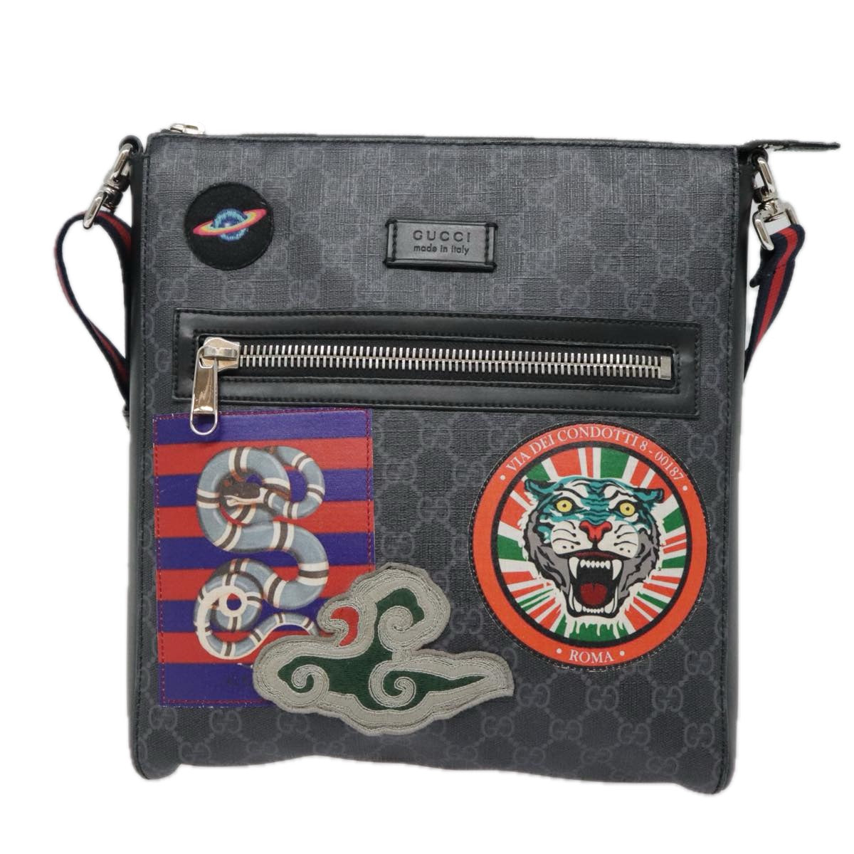 Gucci Jackie Black Canvas Shoulder Bag (Pre-Owned)