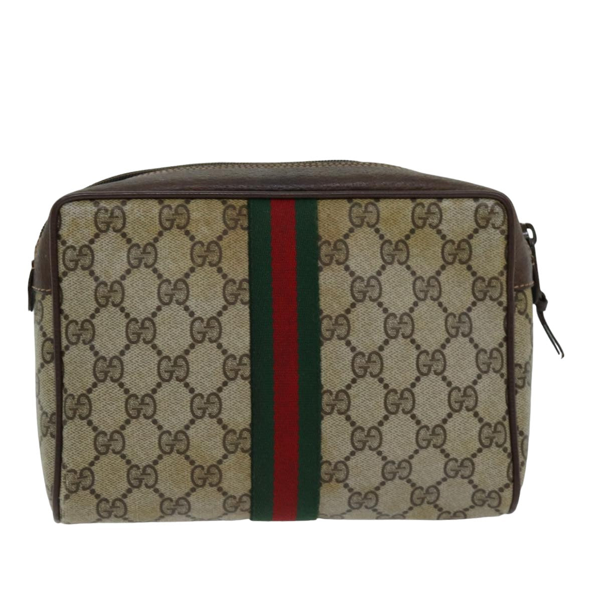 Gucci Sherry Beige Canvas Clutch Bag (Pre-Owned)
