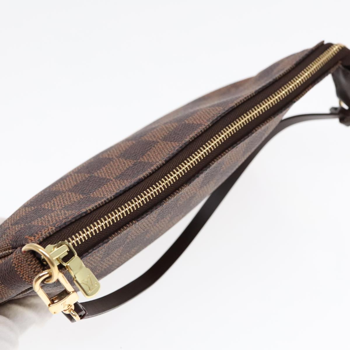 Louis Vuitton Pochette Accessoire Brown Canvas Clutch Bag (Pre-Owned)