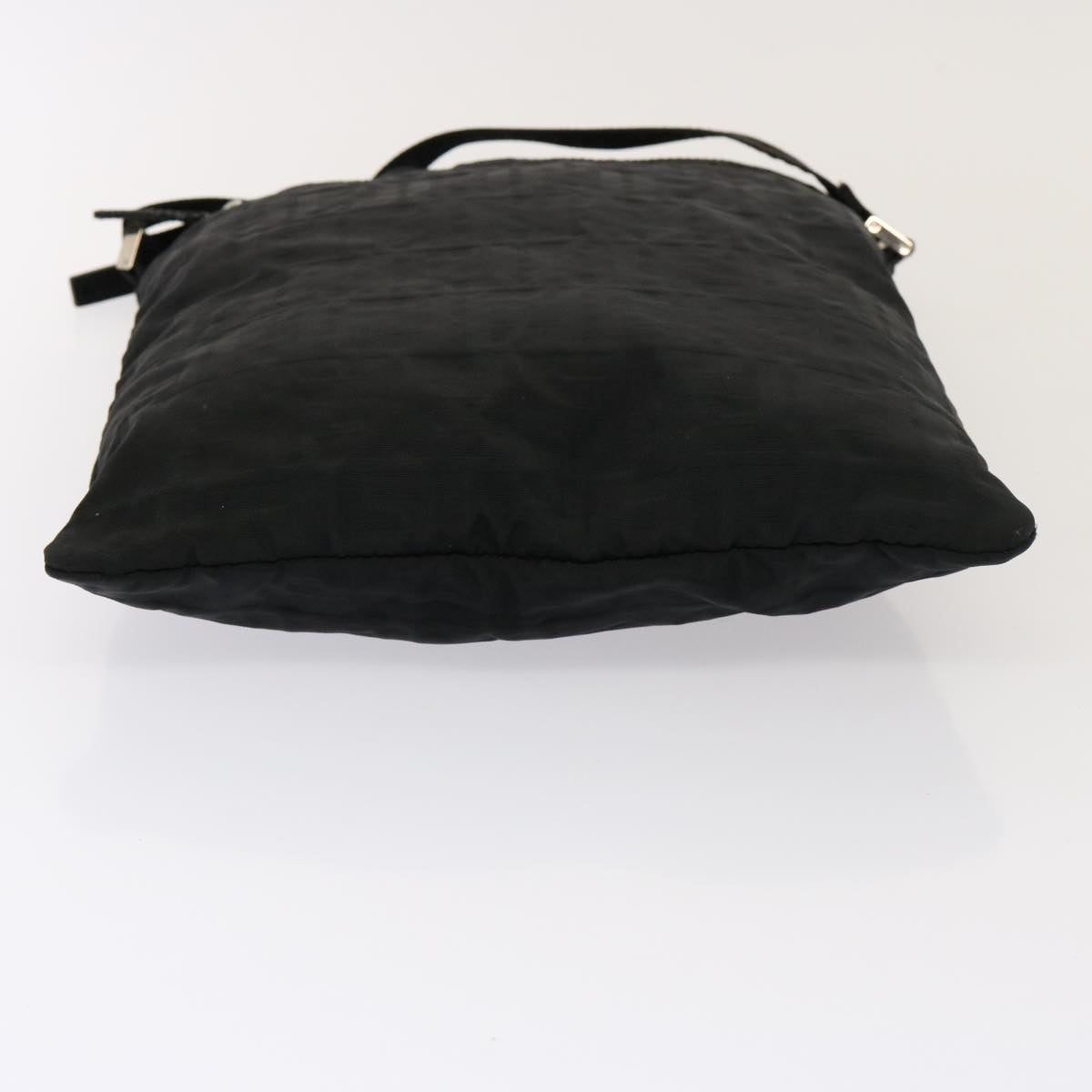 Fendi Zucca Black Canvas Shoulder Bag (Pre-Owned)
