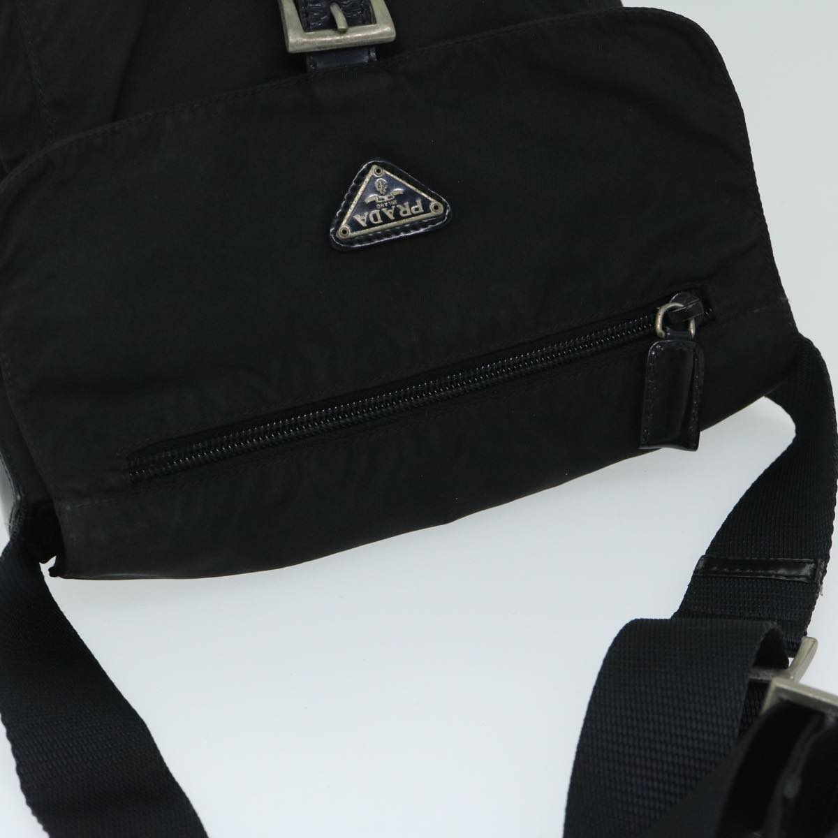 Prada Tessuto Black Canvas Shoulder Bag (Pre-Owned)