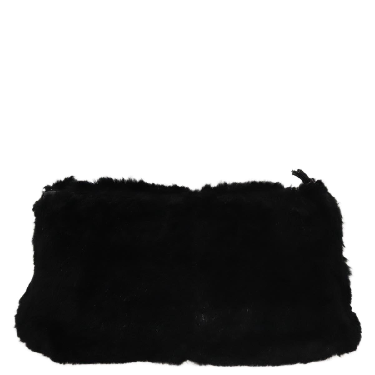 Chanel Coco Mark Black Faux Fur Shoulder Bag (Pre-Owned)