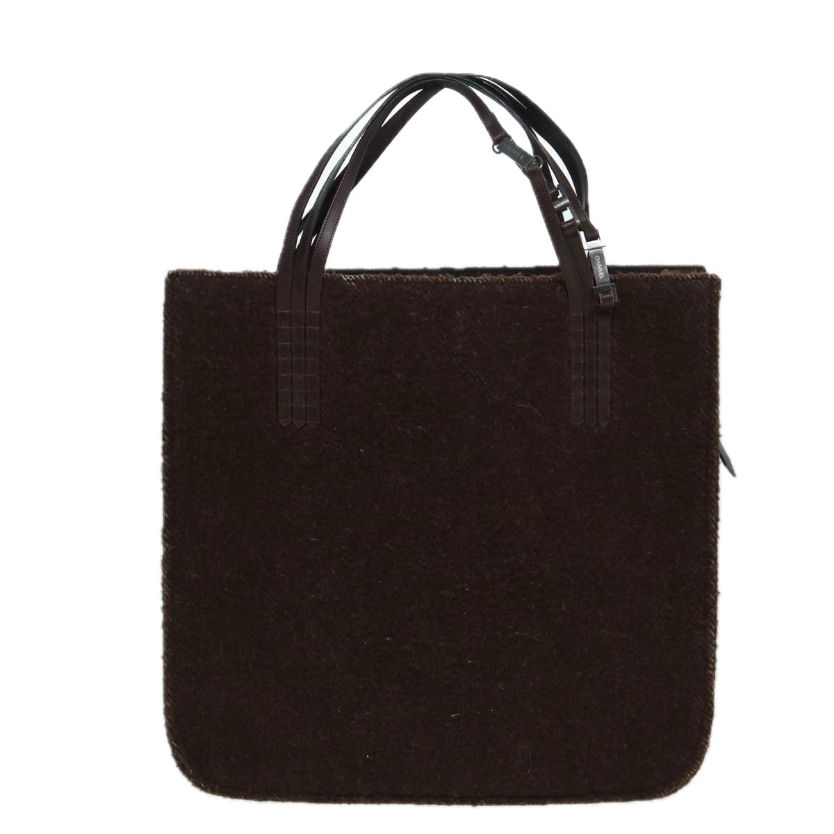 Chanel Logo Cc Brown Wool Tote Bag (Pre-Owned)