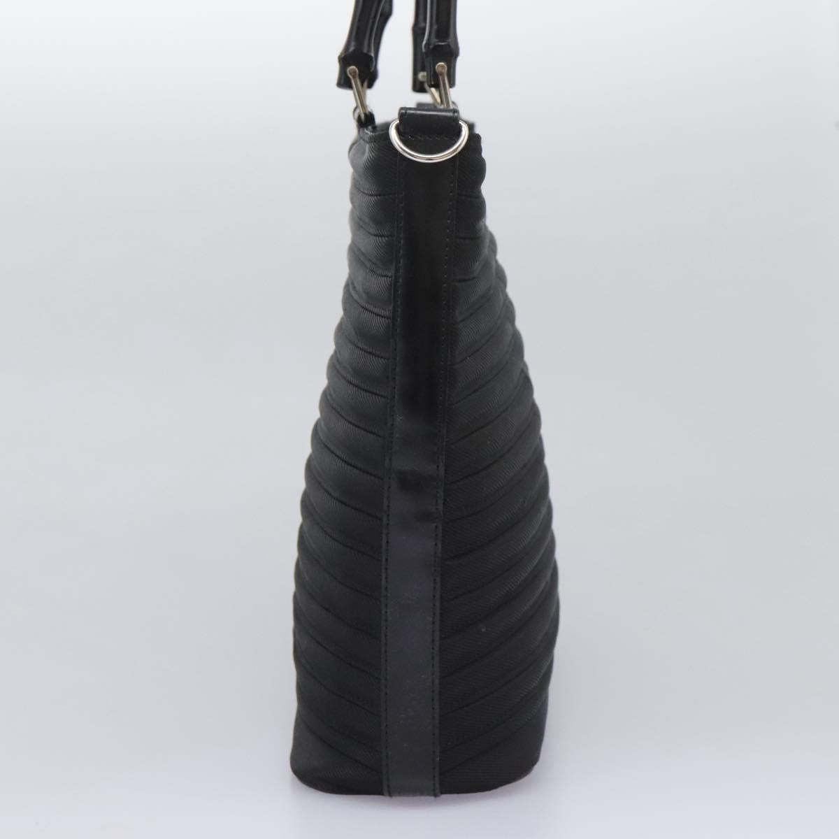 Gucci Bamboo Black Canvas Handbag (Pre-Owned)