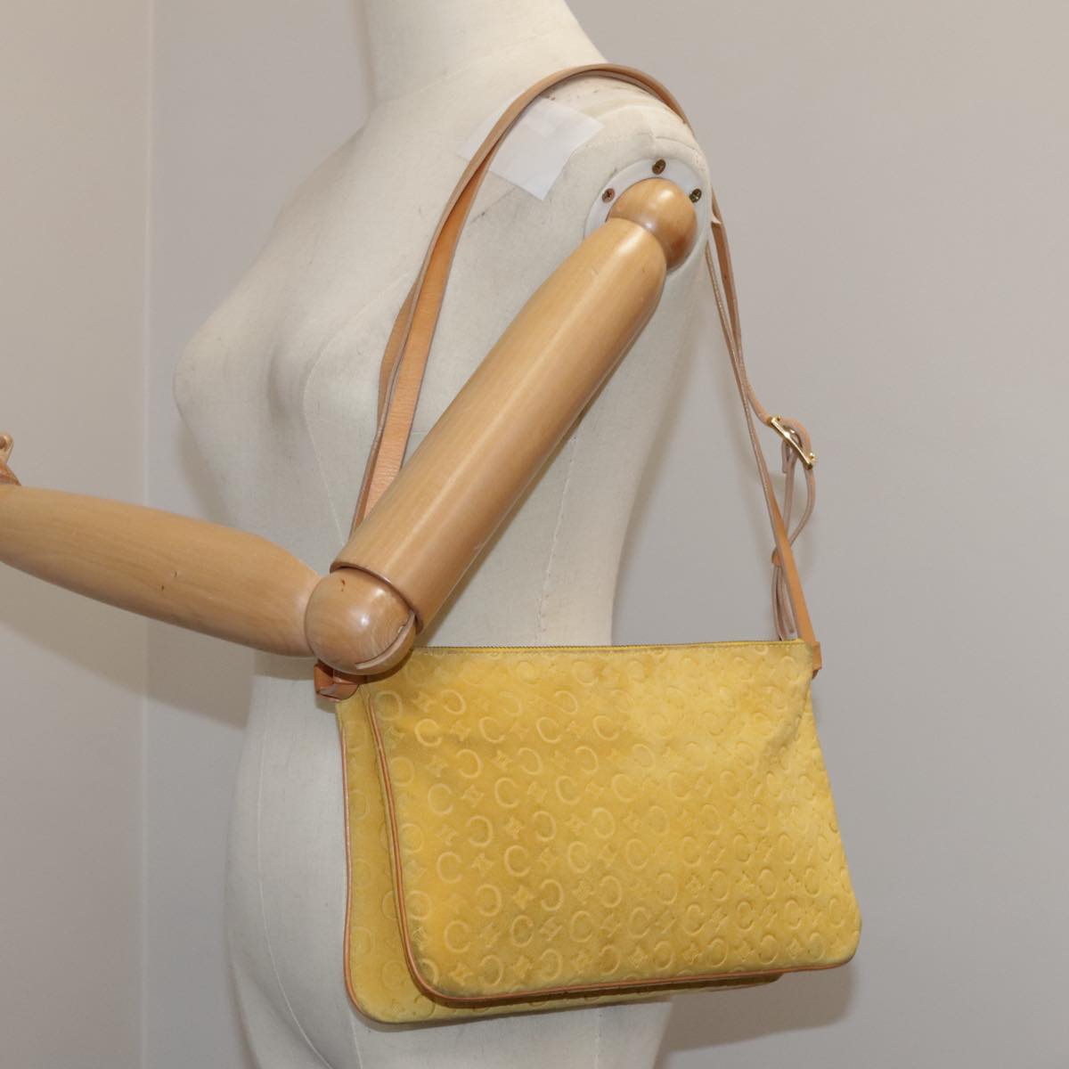 Céline Macadam Yellow Canvas Shoulder Bag (Pre-Owned)