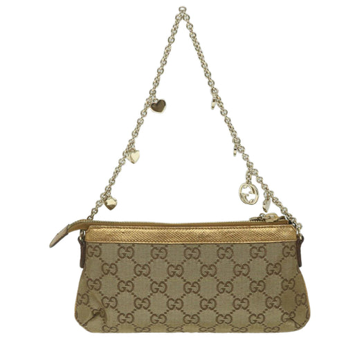 Gucci Gg Canvas Gold Canvas Handbag (Pre-Owned)