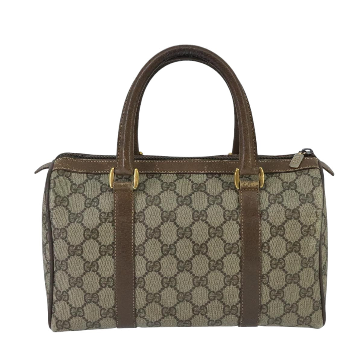 Gucci Gg Supreme Beige Canvas Travel Bag (Pre-Owned)