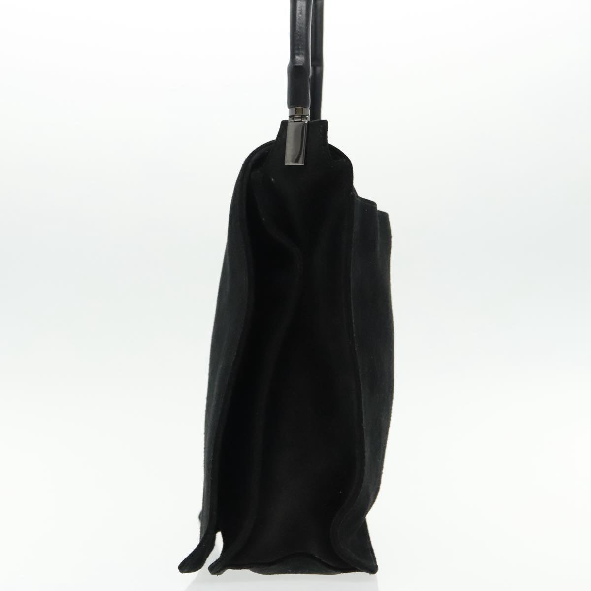 Gucci Bamboo Black Suede Shoulder Bag (Pre-Owned)