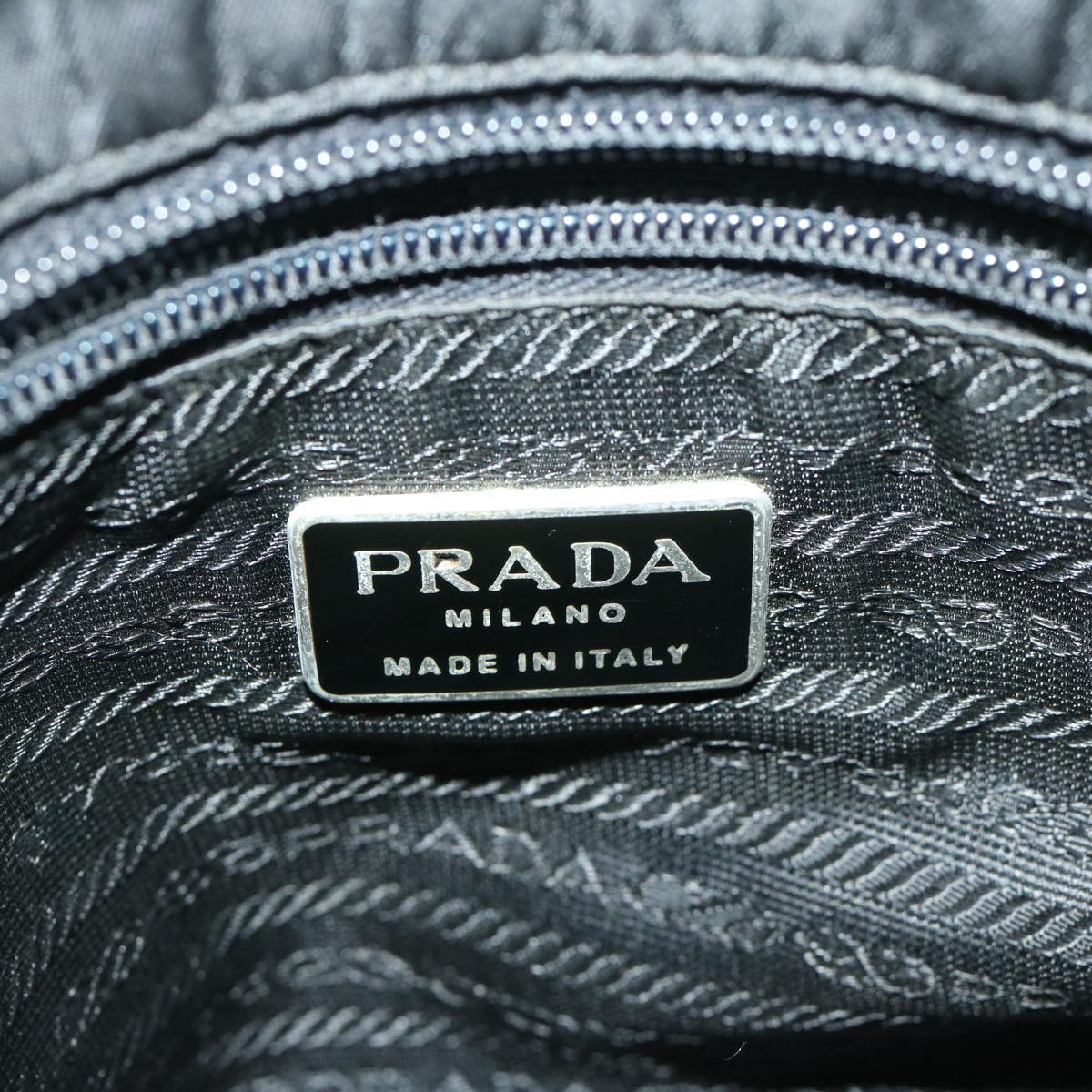Prada Tessuto Black Canvas Shoulder Bag (Pre-Owned)