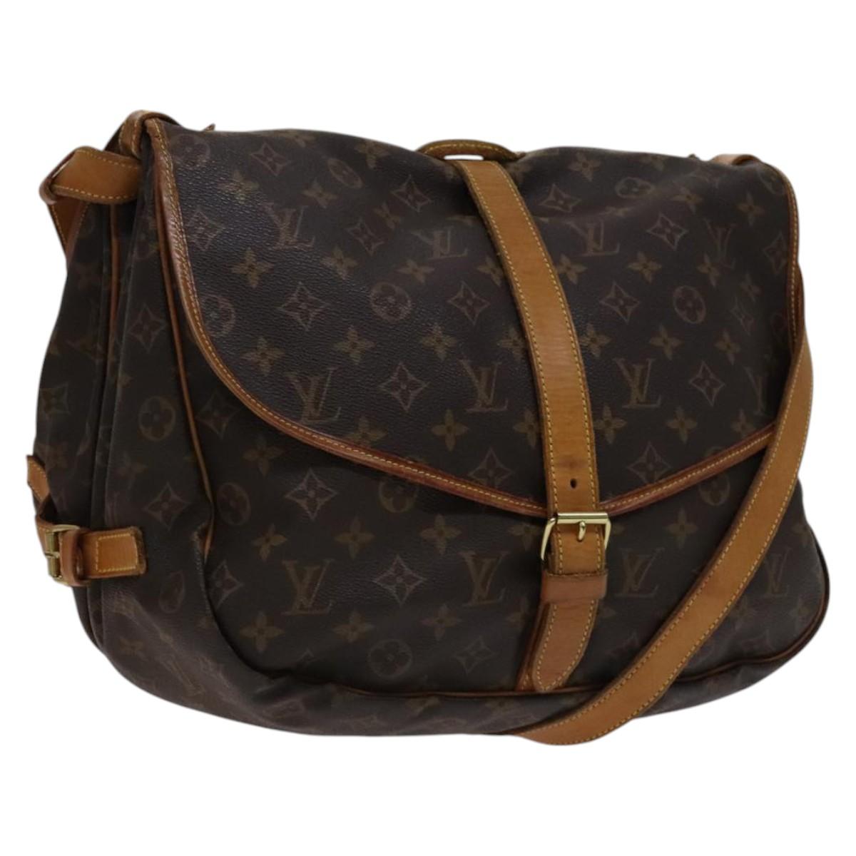 Louis Vuitton Saumur 35 Brown Canvas Shoulder Bag (Pre-Owned)