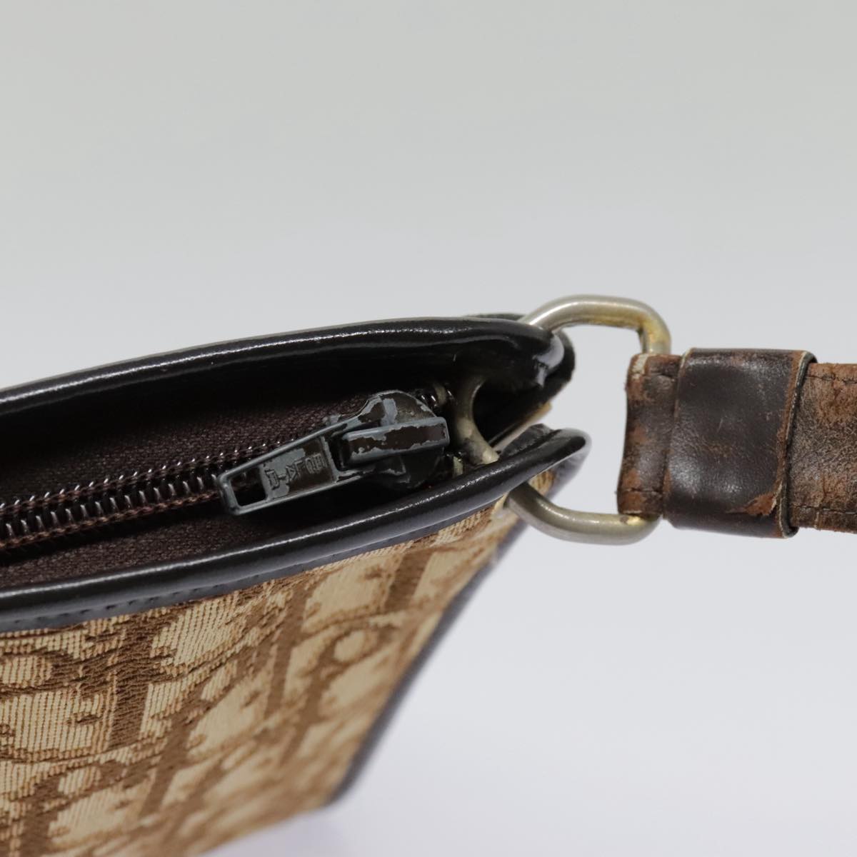 Dior Trotter Brown Canvas Shoulder Bag (Pre-Owned)