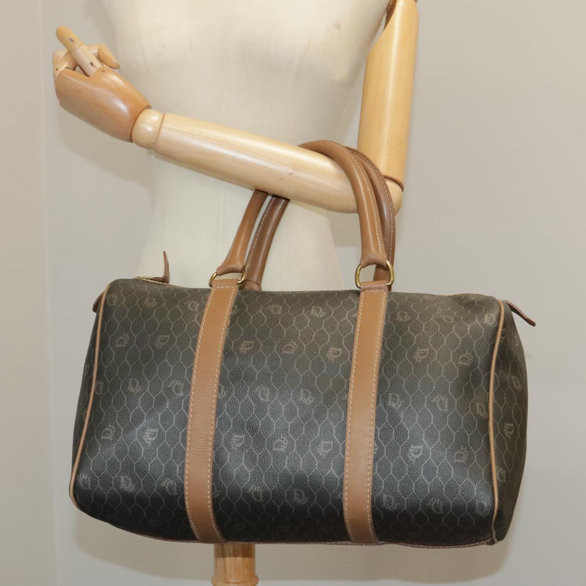Dior Honeycomb Black Canvas Travel Bag (Pre-Owned)