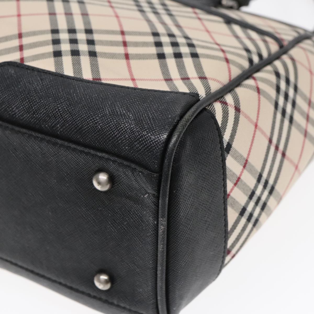 Burberry Nova Check Beige Canvas Handbag (Pre-Owned)