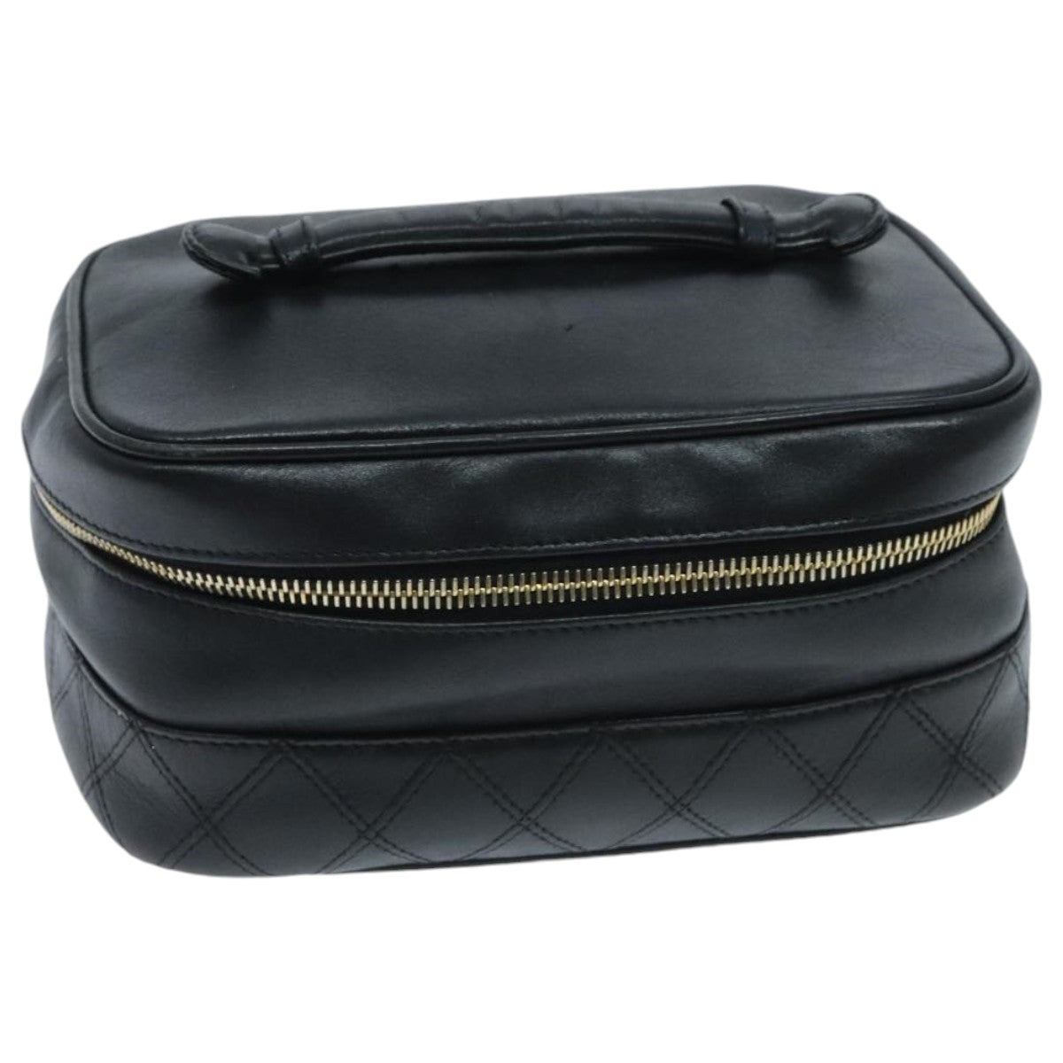 Chanel Vanity Black Leather Clutch Bag (Pre-Owned)