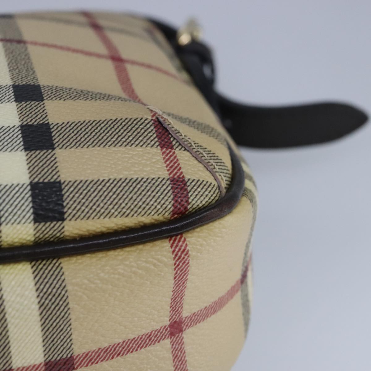 Burberry Nova Check Beige Canvas Shoulder Bag (Pre-Owned)