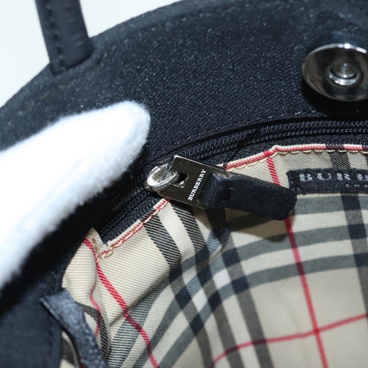 Burberry Black Canvas Tote Bag (Pre-Owned)