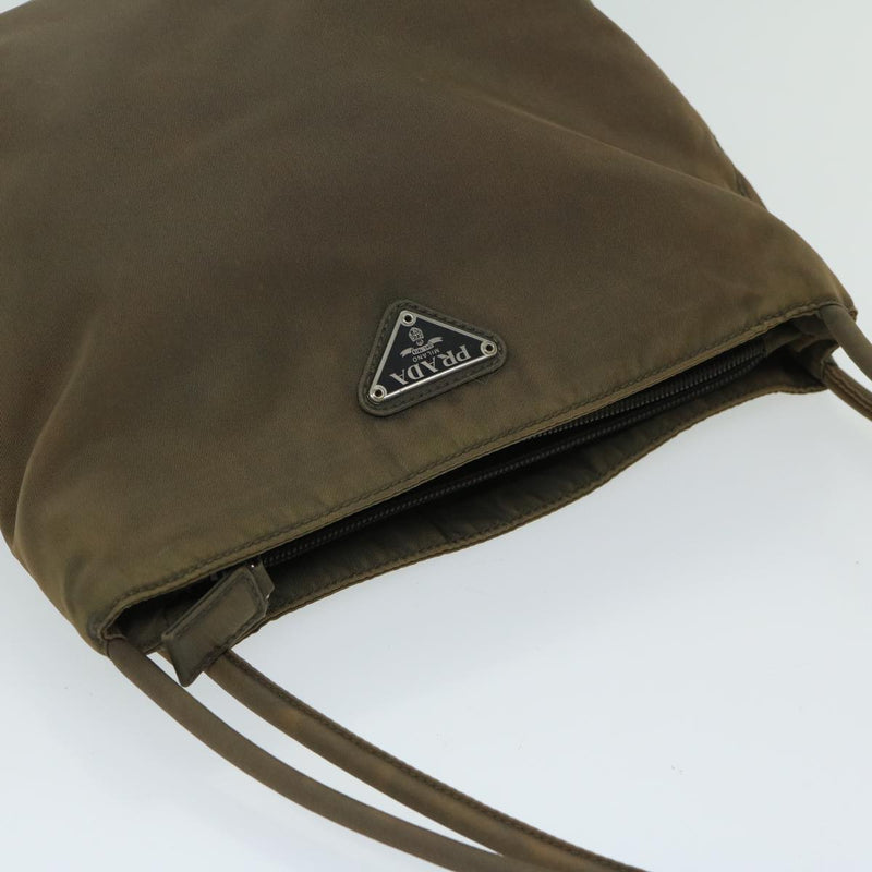 Prada Tessuto Brown Synthetic Shoulder Bag (Pre-Owned)
