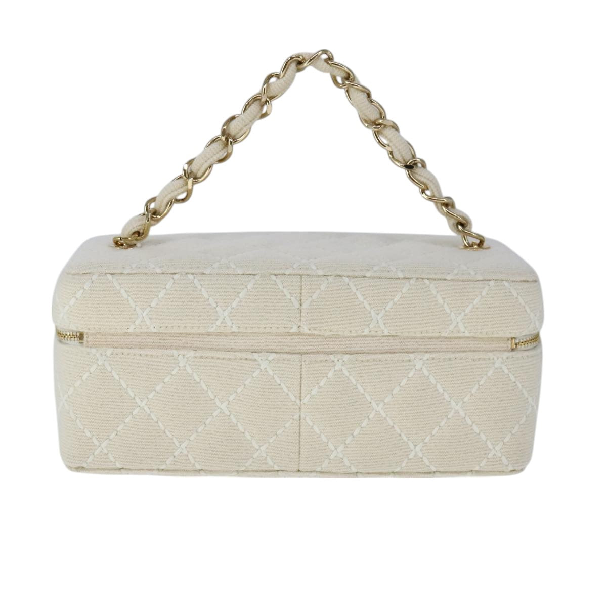 Chanel Vanity Beige Canvas Clutch Bag (Pre-Owned)