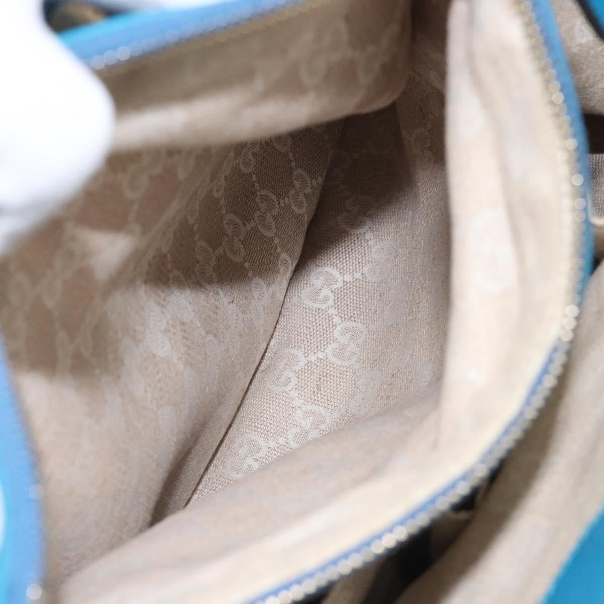 Gucci Bamboo Blue Leather Handbag (Pre-Owned)