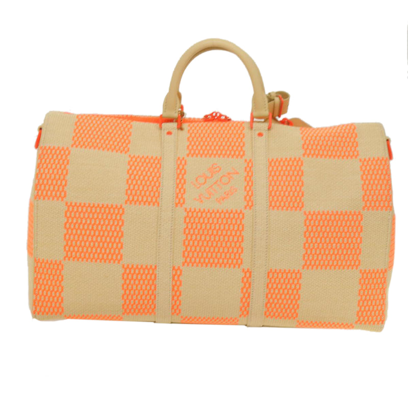 Louis Vuitton Keepall Bandouliere 50 Orange Canvas Travel Bag (Pre-Owned)