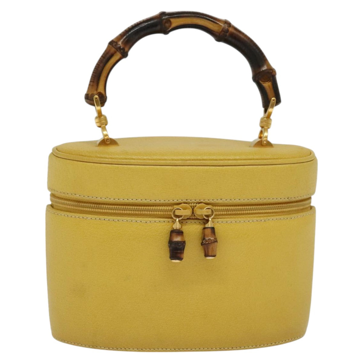 Gucci Bamboo Yellow Leather Clutch Bag (Pre-Owned)