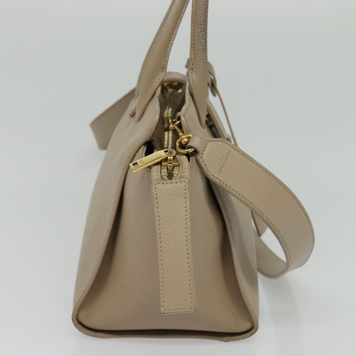 Yves Saint Laurent Downtown Beige Leather Handbag (Pre-Owned)