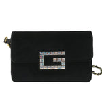 Gucci -- Black Velvet Shoulder Bag (Pre-Owned)