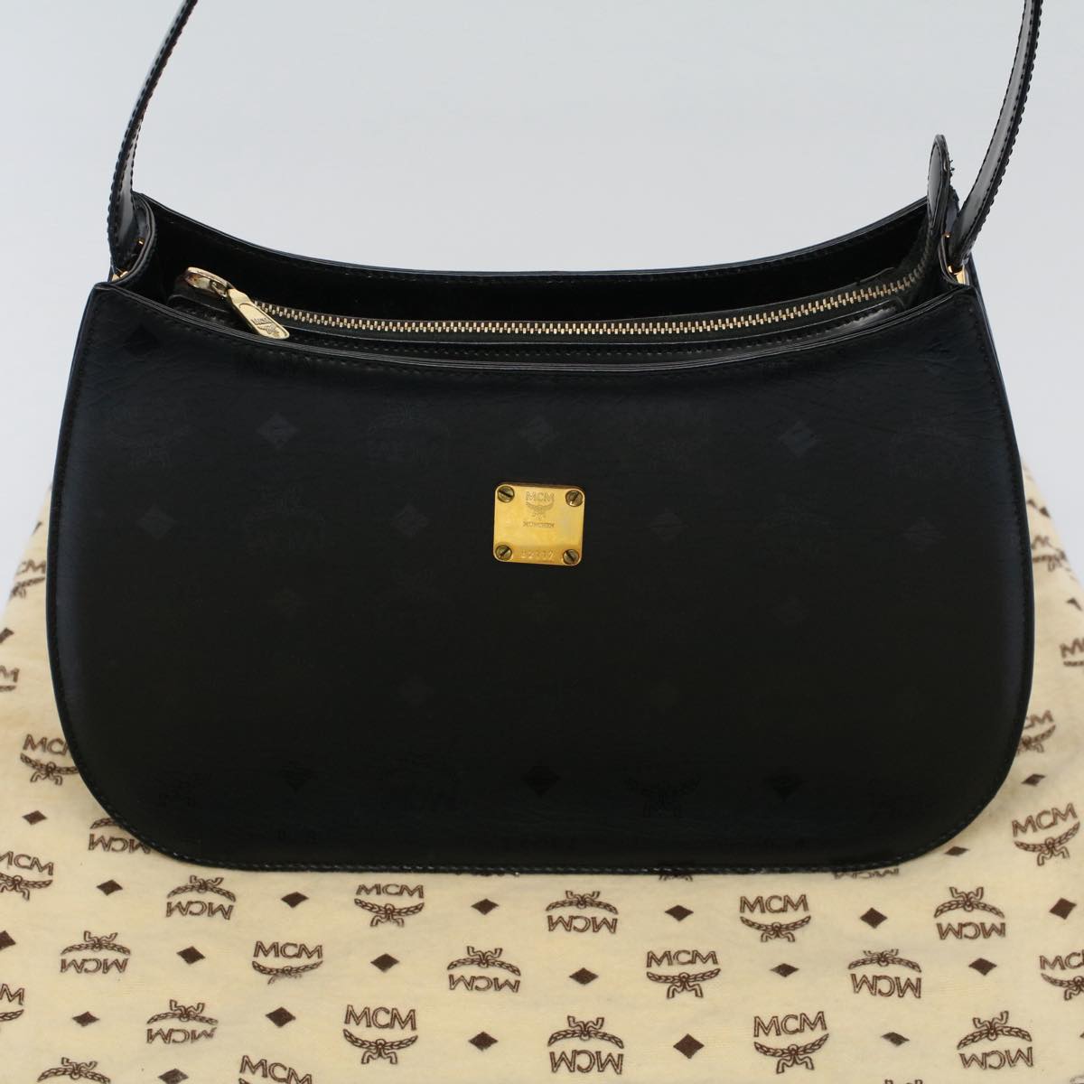 MCM Black Canvas Shoulder Bag (Pre-Owned)