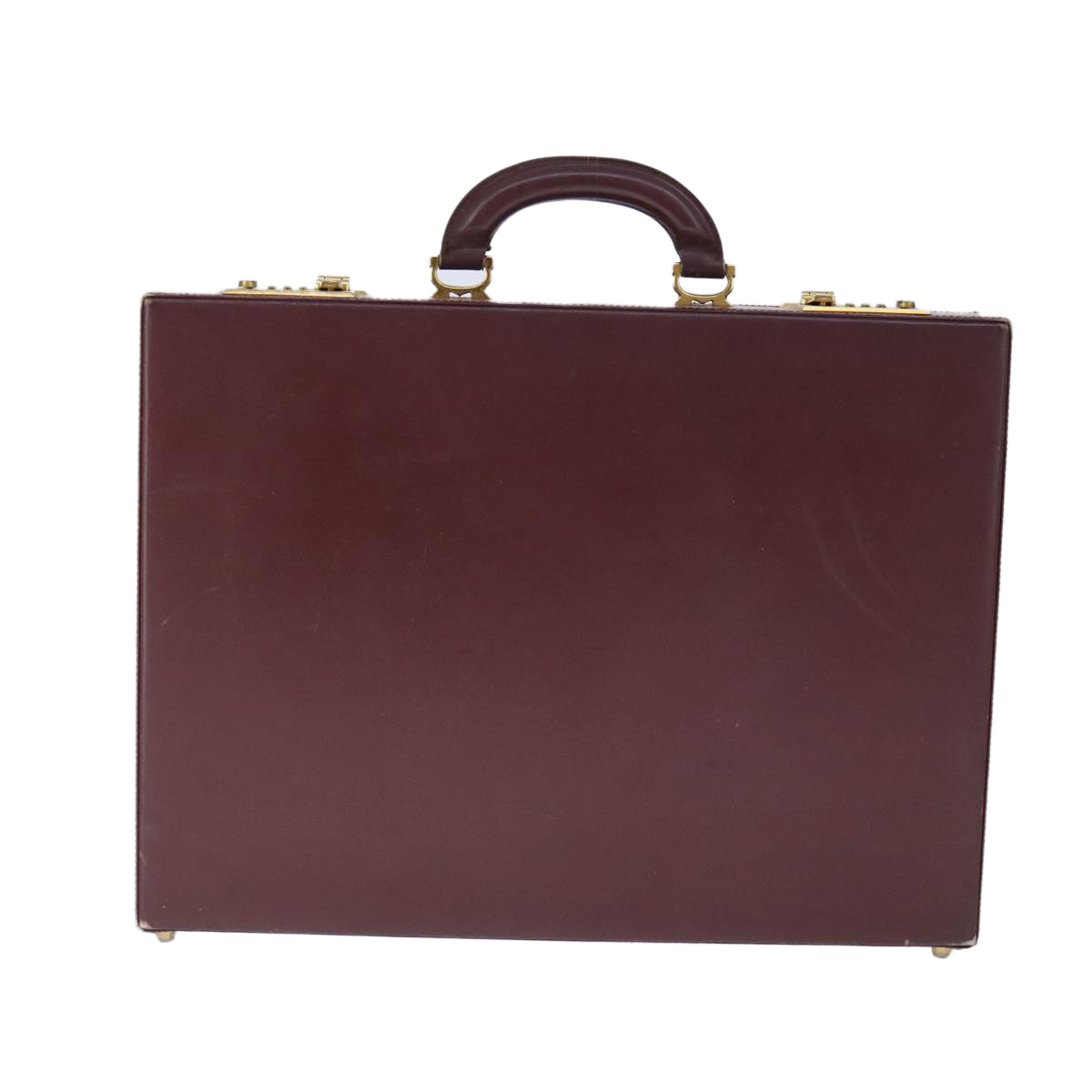 Cartier Must De Cartier Burgundy Leather Travel Bag (Pre-Owned)