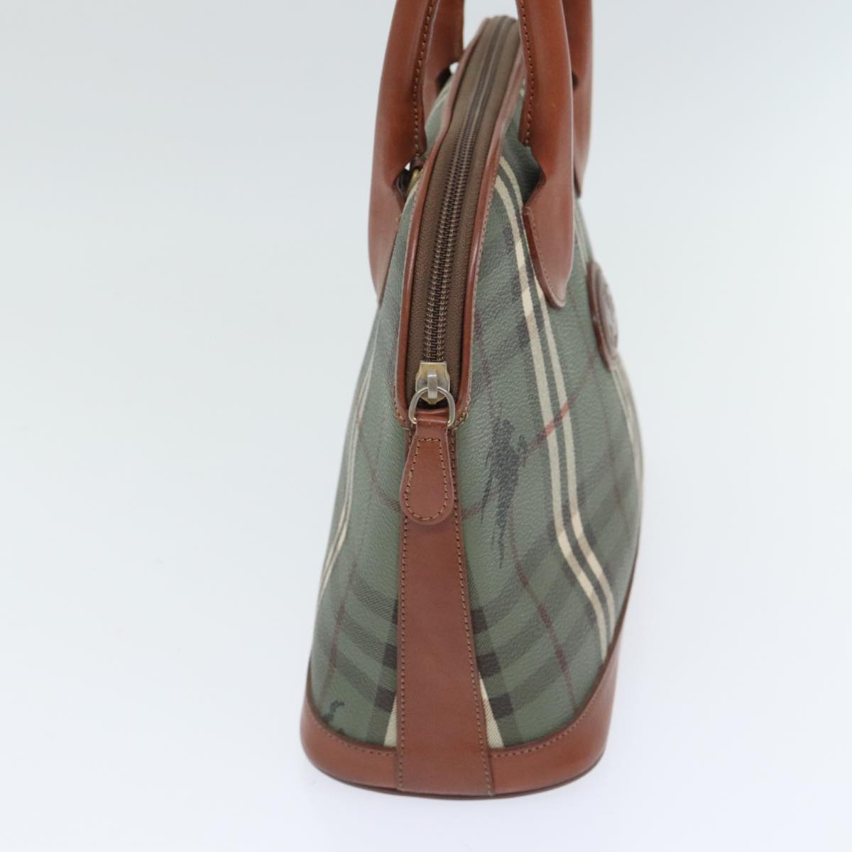 Burberry Nova Check Green Canvas Handbag (Pre-Owned)