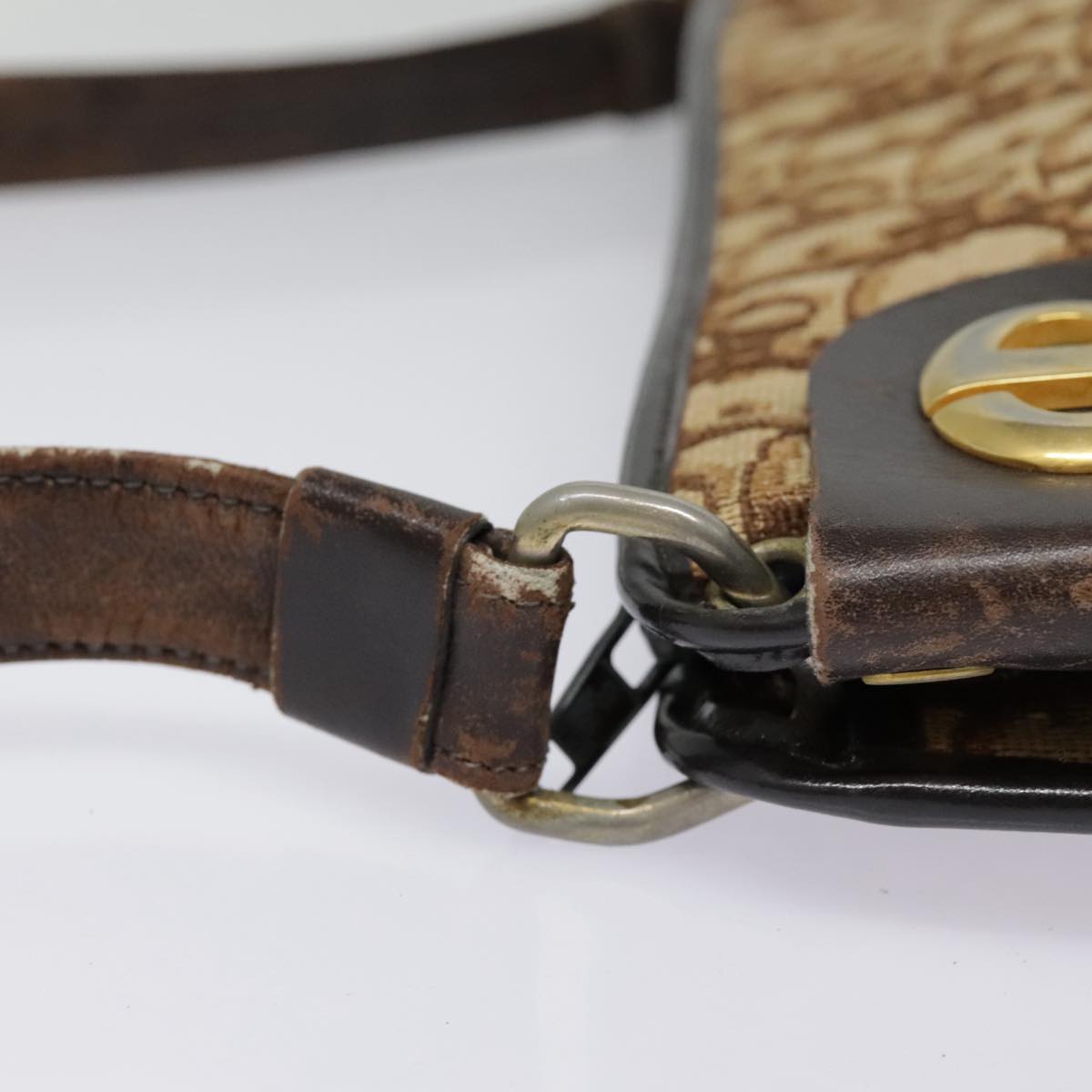 Dior Trotter Brown Canvas Shoulder Bag (Pre-Owned)